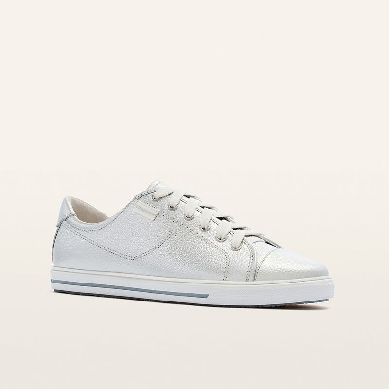 Frankie4 Nat III Podiatrist Designed Sneaker Silver Tumbled | Women's Shoes | Gretel Lane