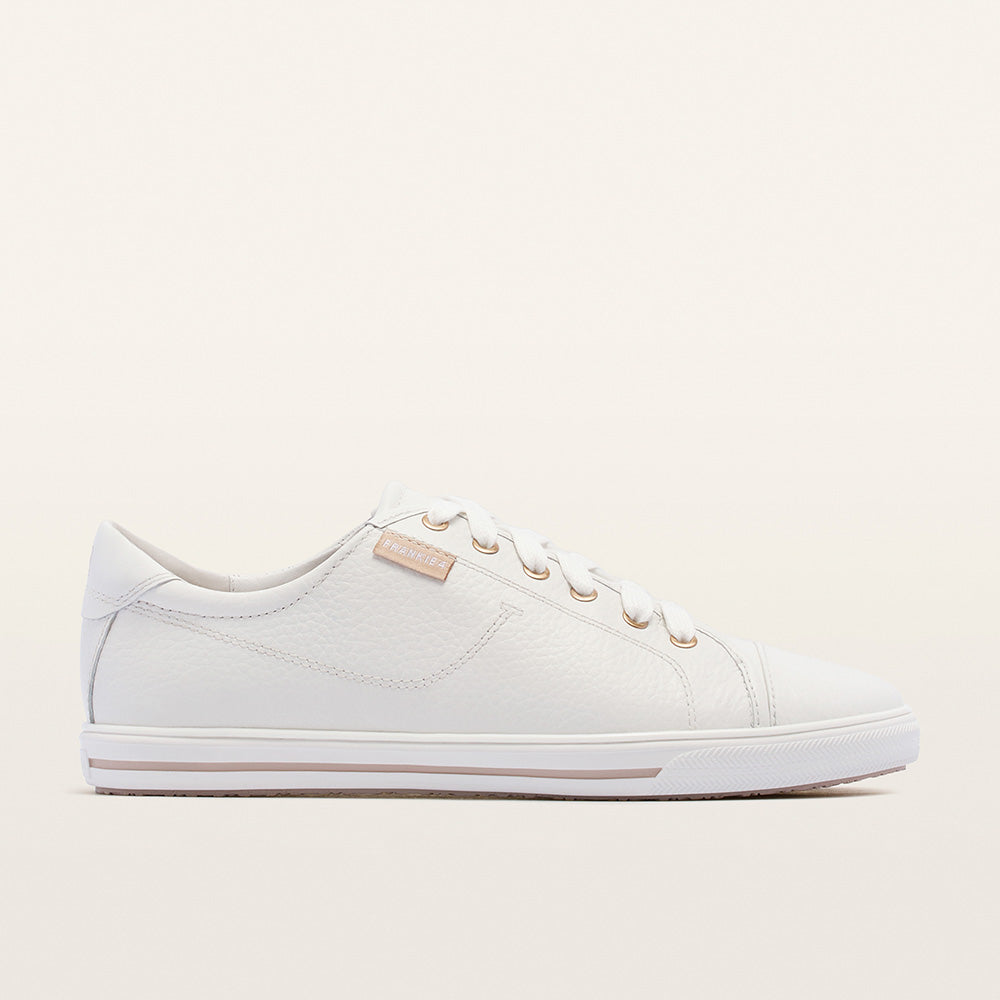 Nat III Women's Leather Sneaker White Pebbled | Women's Shoes Online | Gretel Lane