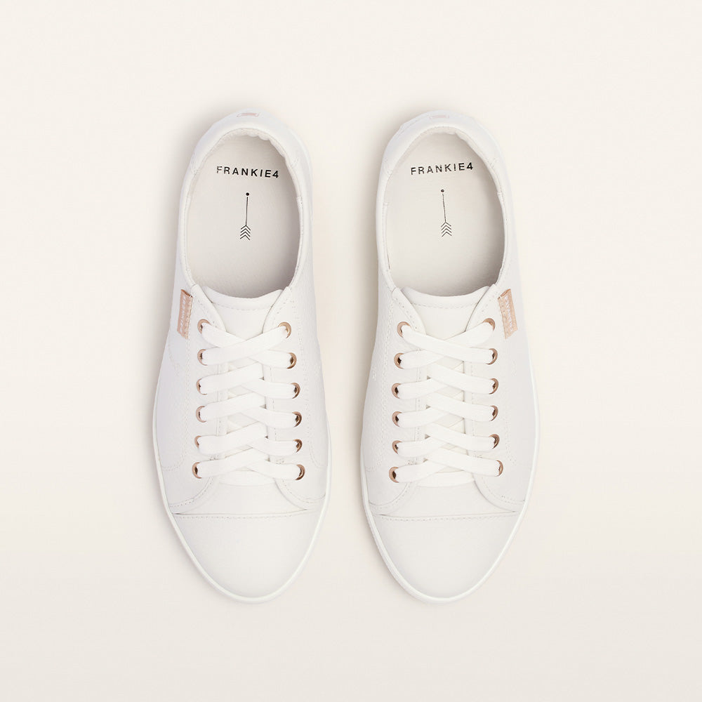 Nat III Women's Leather Sneaker White Pebbled | Women's Shoes Online | Gretel Lane