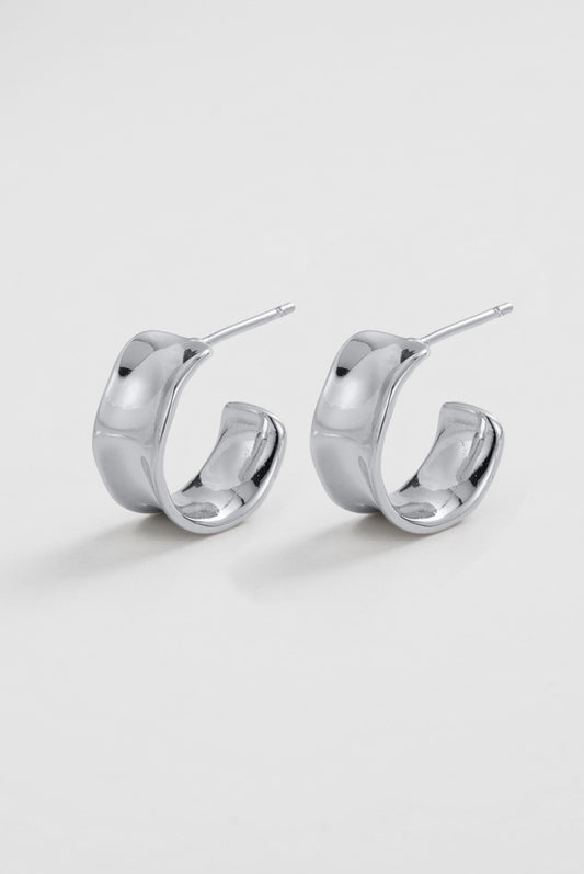 Zafino Women's Silver Sculptural Nina Hoop | Gretel Lane