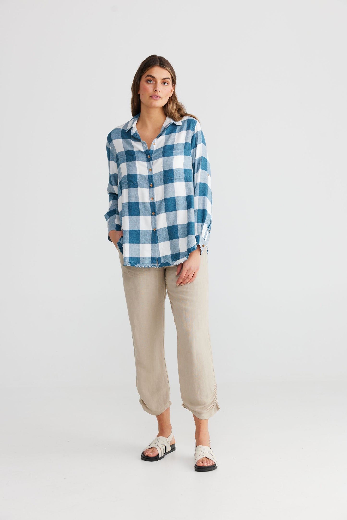 Nina Shirt (Blue Steel Check)