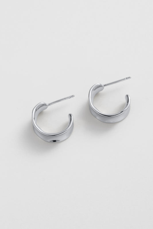Zafino Women's Silver Sculptural Nina Hoop | Gretel Lane