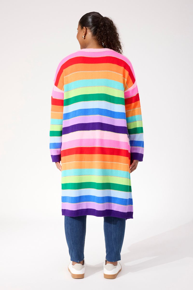 Haven Women's Longline Rainbow Stripe Niseko Cardigan | Gretel Lane