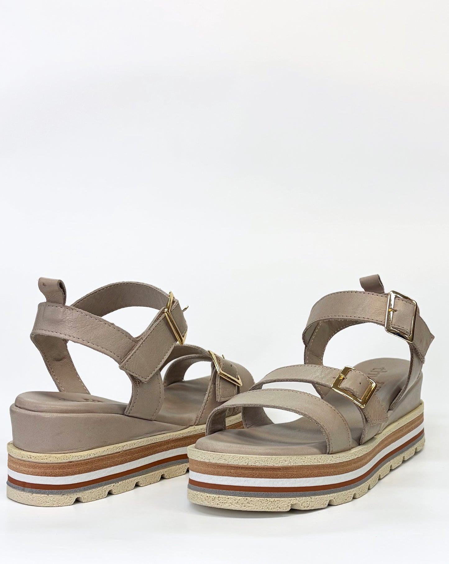Thyme & Co Noni Women's Platform Wedge Sandal Stone | Gretel Lane | Women's Wedge Sandal
