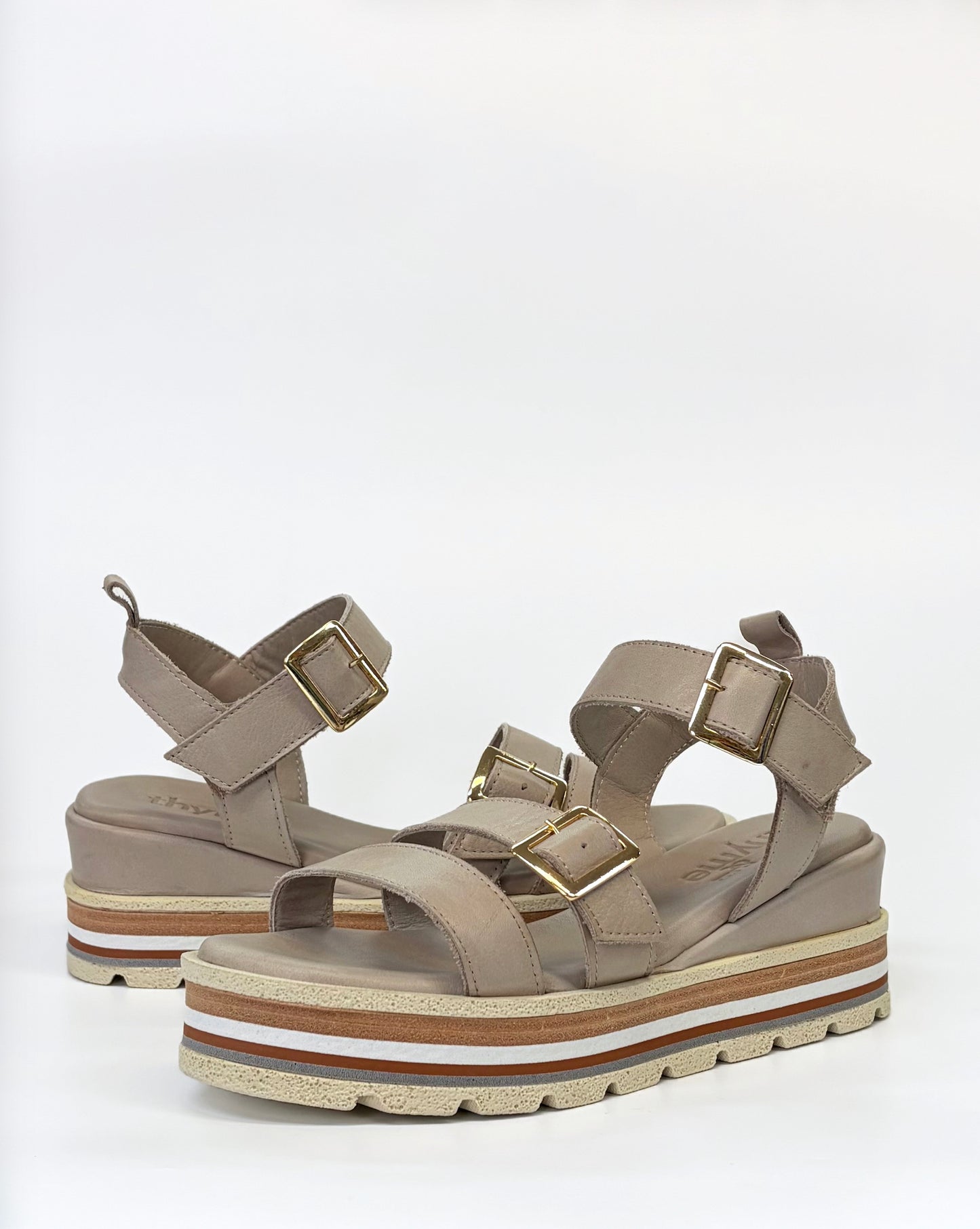 Thyme & Co Noni Women's Platform Wedge Sandal Stone | Gretel Lane | Women's Wedge Sandal