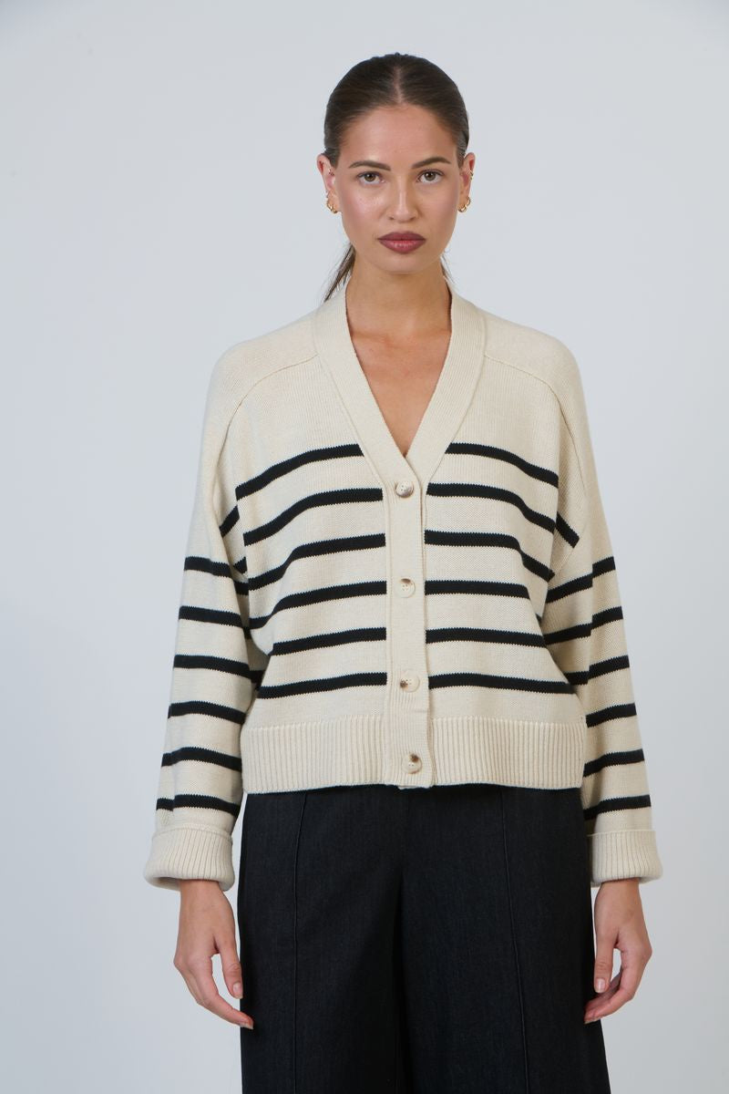 Naturals by O&J OJ-W48 Women's Knit Button Cardigan Sand Mix | Women's Clothing | Gretel Lane