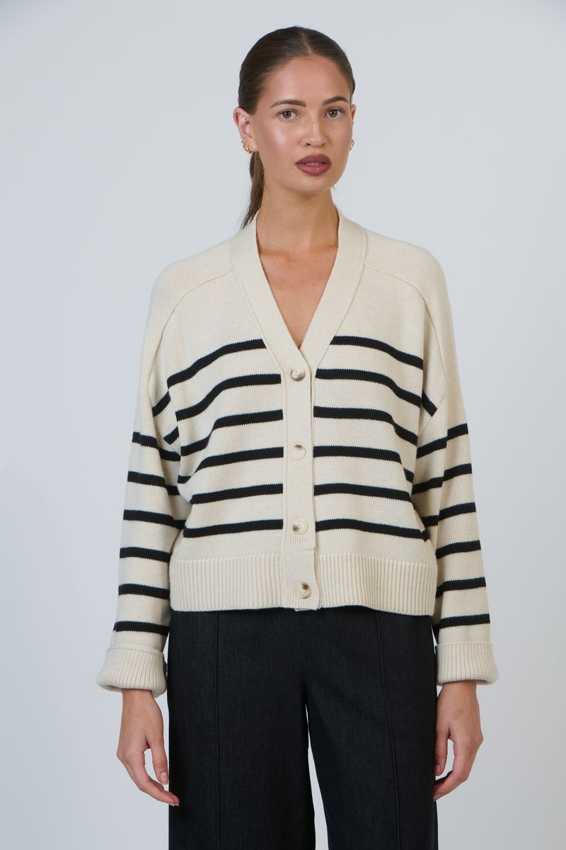 Naturals by O&J OJ-W48 Women's Knit Button Cardigan Sand Mix | Women's Clothing | Gretel Lane