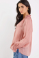 Among the Brave Odyssey Shirred Neck Button Long Sleeve Top in Blush | Women's Tops | Gretel Lane