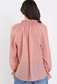 Among the Brave Odyssey Shirred Neck Button Long Sleeve Top in Blush | Women's Tops | Gretel Lane