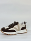 Django & Juliette Orange Casual Leather Sneaker Choc-Camel Multi | Women's Sneakers | Gretel Lane