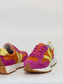 Django & Juliette Orange Casual Suede Leather Sneaker Fuchsia-Yellow Multi | Women's Sneakers | Gretel Lane