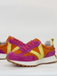 Django & Juliette Orange Casual Suede Leather Sneaker Fuchsia-Yellow Multi | Women's Sneakers | Gretel Lane