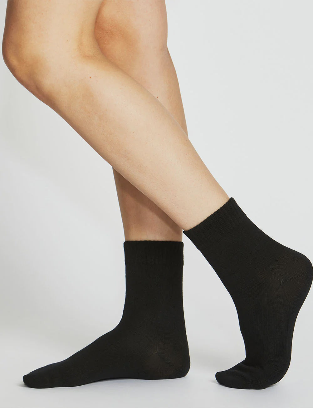 Organic Cotton Rib Crew Sock (Black)