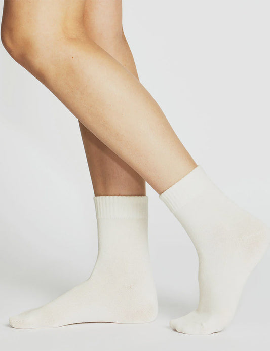 Organic Cotton Rib Crew Sock (Buttercream)