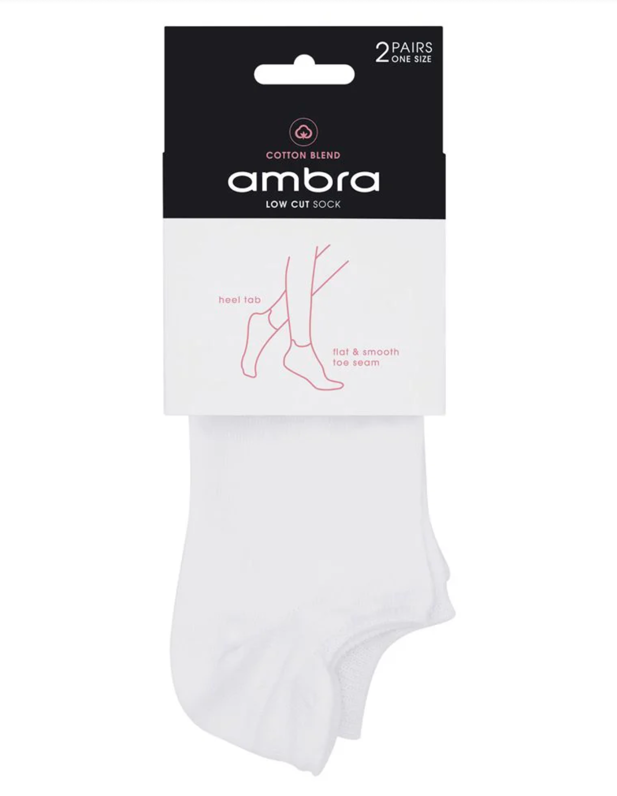Ambra Organic Cotton Low Cut Sock - 2 Pair Pack in White | Women's Socks | Gretel Lane