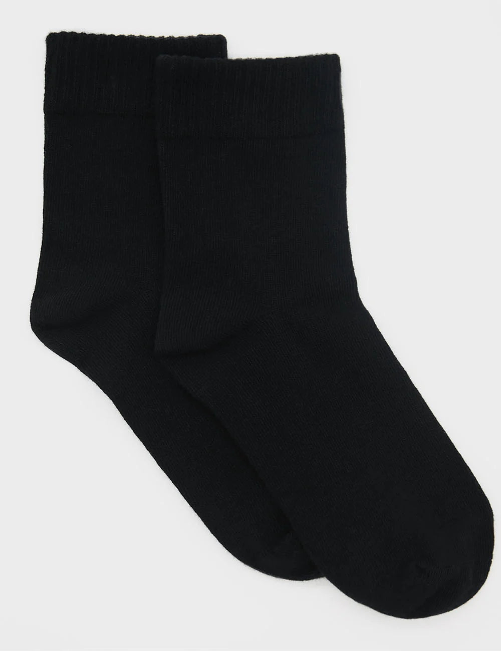 Organic Cotton Rib Crew Sock (Black)