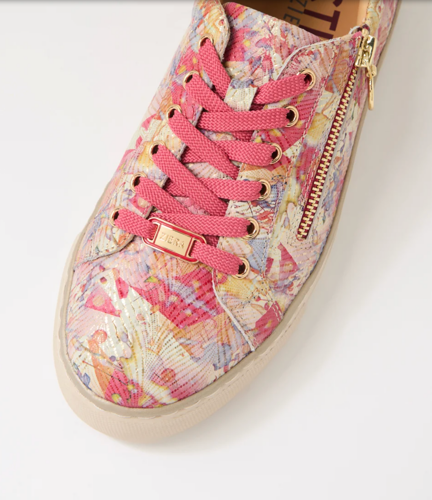 Pamela Pink Woven Leather Sneaker | Gretel Lane