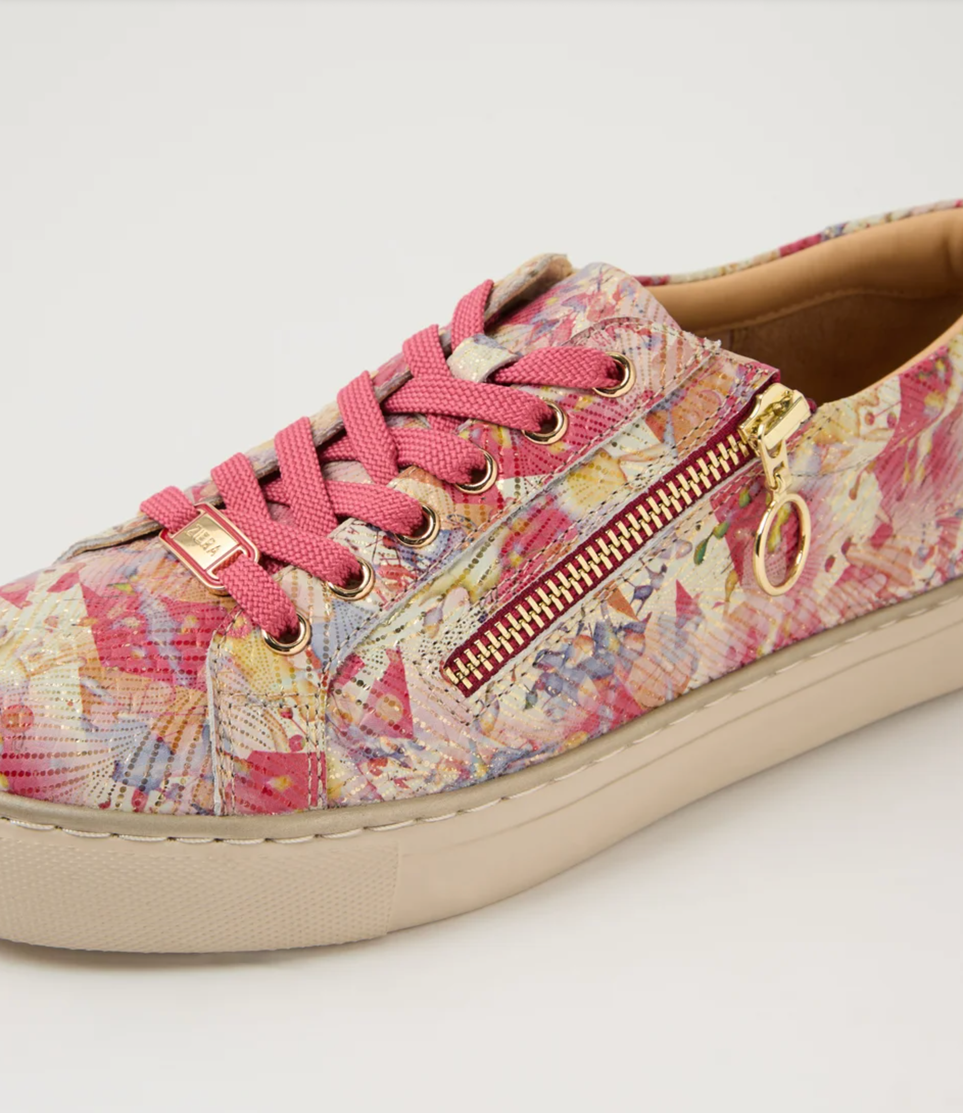 Pamela Pink Woven Leather Sneaker | Gretel Lane