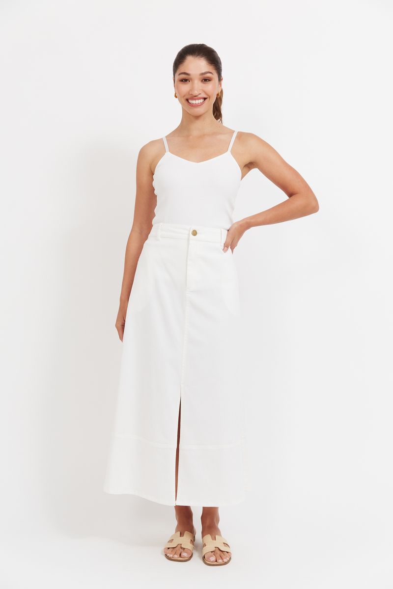 Panama Maxi Skirt (White)