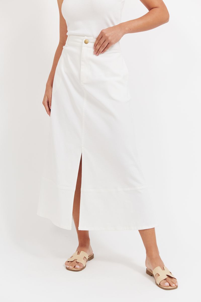Panama Maxi Skirt (White)