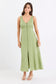 Panama Sleeveless Button Front Midi Dress (Moss)