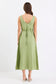 Panama Sleeveless Button Front Midi Dress (Moss)