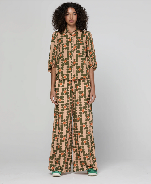 Boom Shankar Pari Button Through Rayon Shirt Dahlia Print | Women's Clothing | Gretel Lane