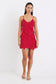 Passion Bias Ruffle Mini Slip Dress (Cherry Ditsy Polka Dot)