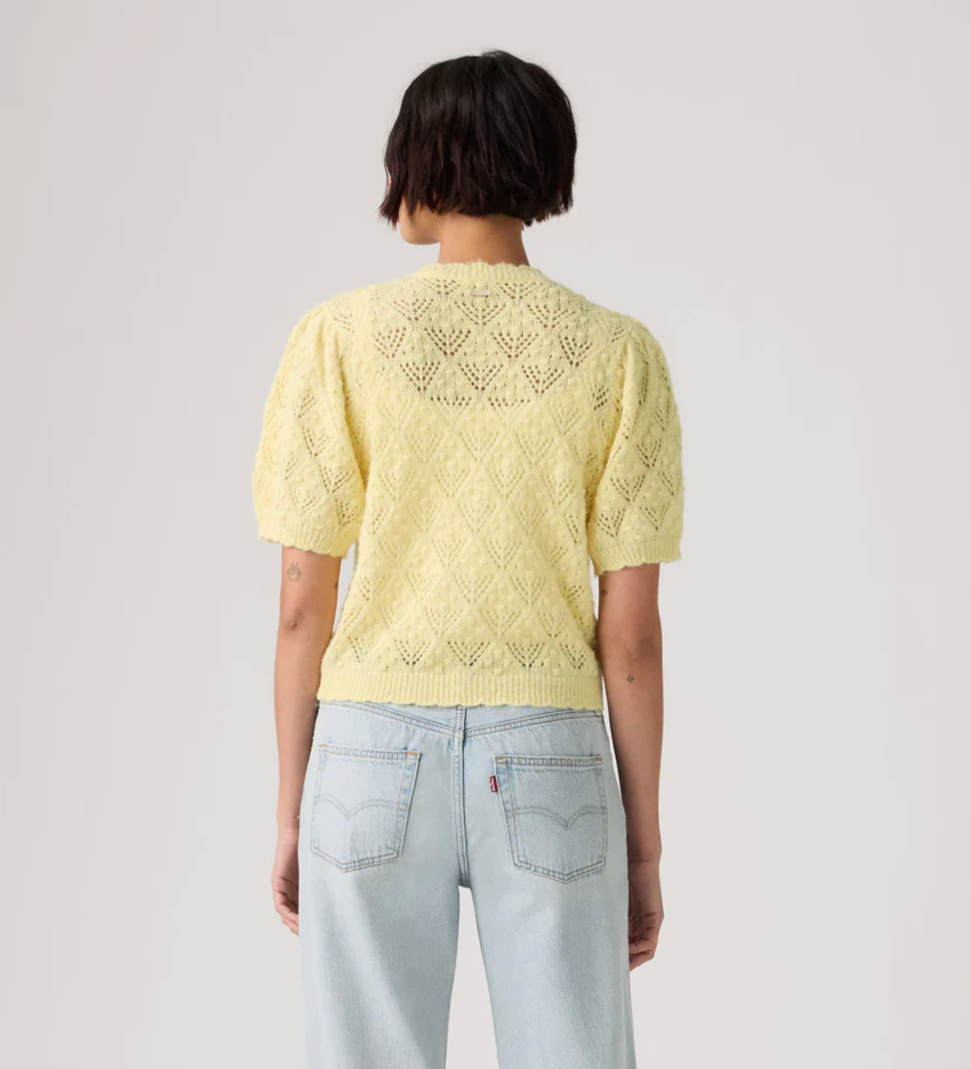 Levi's Women's Pale Yellow Short sleeve Knit Cardigan | Gretel Lane