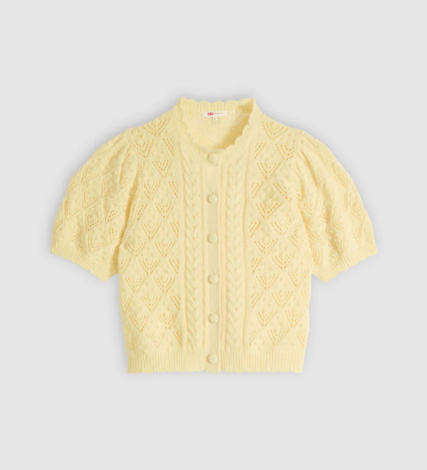 Levi's Women's Pale Yellow Short sleeve Knit Cardigan | Gretel Lane