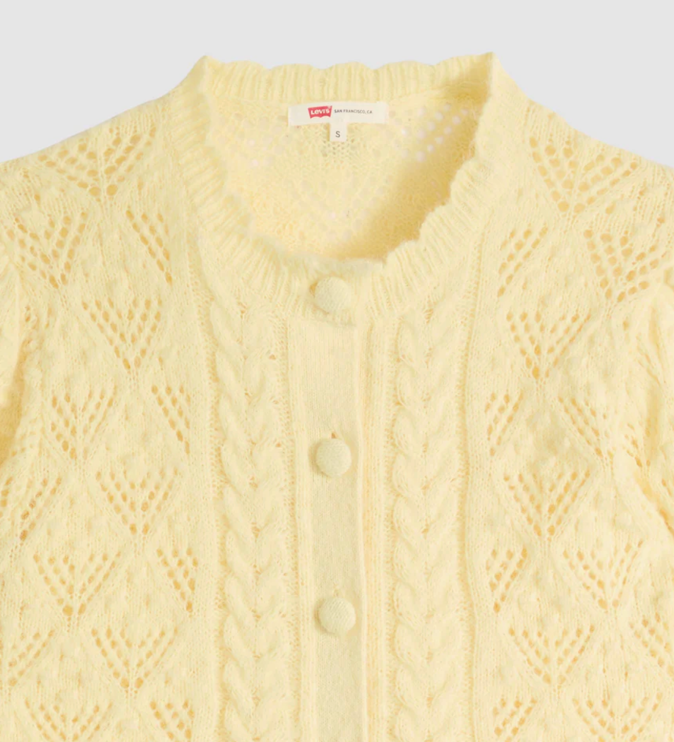 Levi's Women's Pale Yellow Short sleeve Knit Cardigan | Gretel Lane