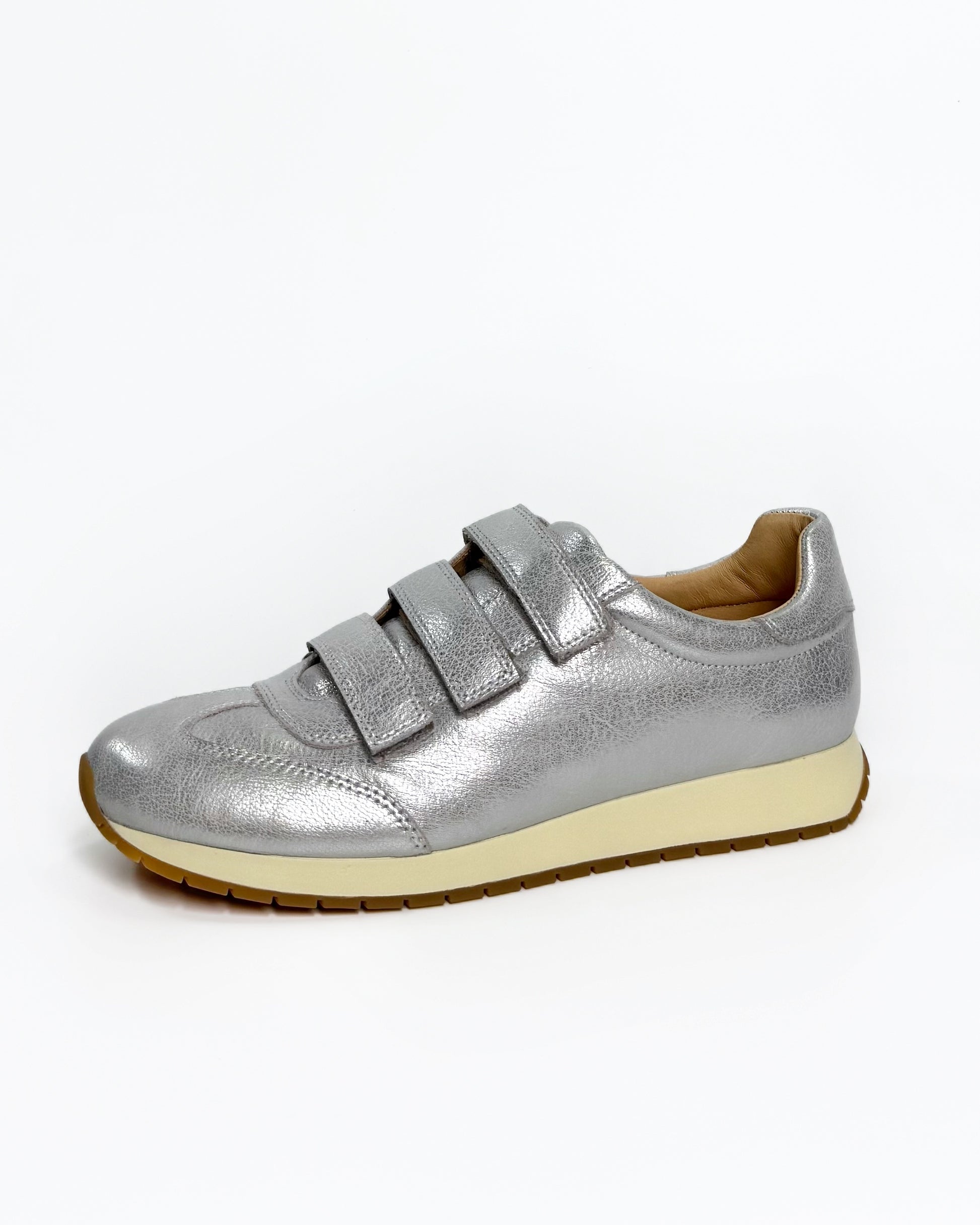 Women's Silver Velcro Sneaker | Gretel Lane