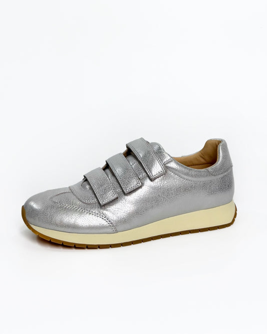 Women's Silver Velcro Sneaker | Gretel Lane