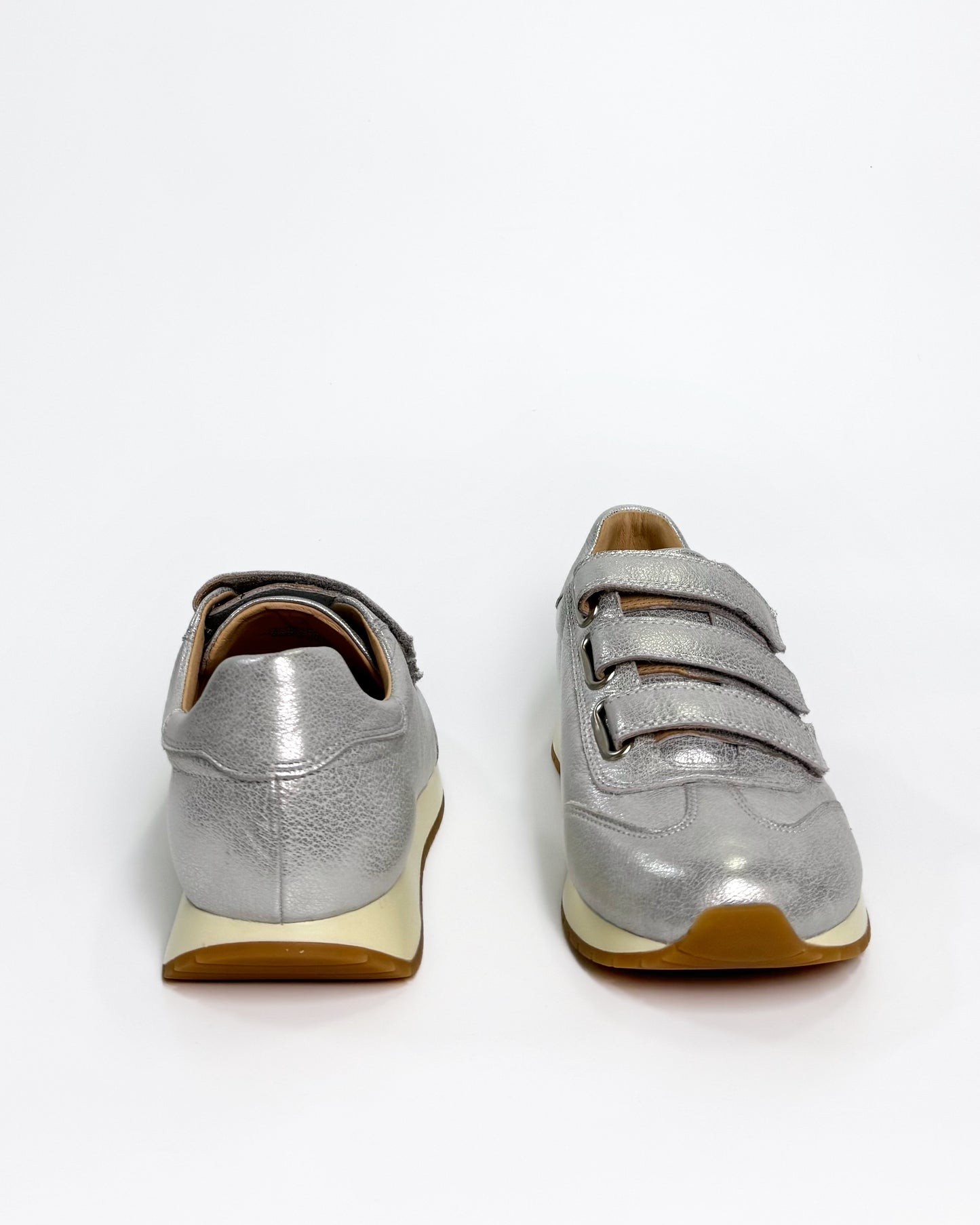 Women's Silver Velcro Sneaker | Gretel Lane
