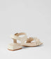 Django & Juliette Penee Low Heel Patent Leather Sandal Ivory | Women's Sandals | Gretel Lane