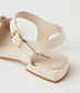 Django & Juliette Penee Low Heel Patent Leather Sandal Ivory | Women's Sandals | Gretel Lane