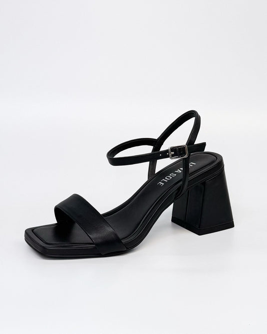 Luna Sole Petra Women's Heel Sandal Black Leather | Women's Footwear | Gretel Lane