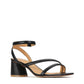 EOS Petricia Strappy Mid Block Heel Sandal Black Leather | Women's Heels | Gretel Lane