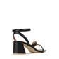 EOS Petricia Strappy Mid Block Heel Sandal Black Leather | Women's Heels | Gretel Lane