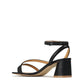 EOS Petricia Strappy Mid Block Heel Sandal Black Leather | Women's Heels | Gretel Lane