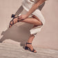 EOS Petricia Strappy Mid Block Heel Sandal Black Leather | Women's Heels | Gretel Lane