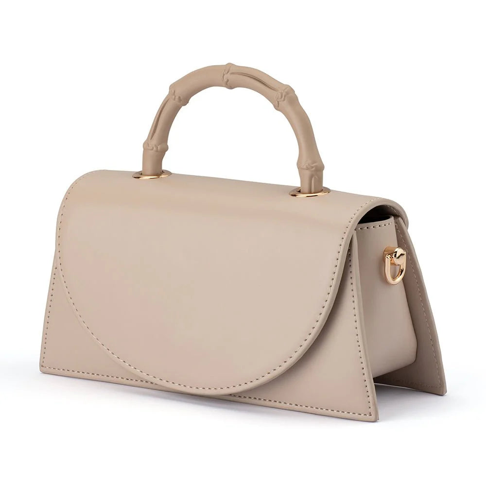 Phoebe Bamboo Handle Bag (Mink)