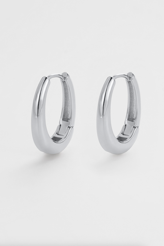 Pia Hoop - Large (Silver) | Silver Hoop Earrings