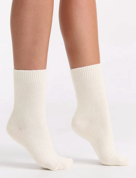 Levante Pina Wool Blend Crew Sock in Creme | Women's Socks | Gretel Lane