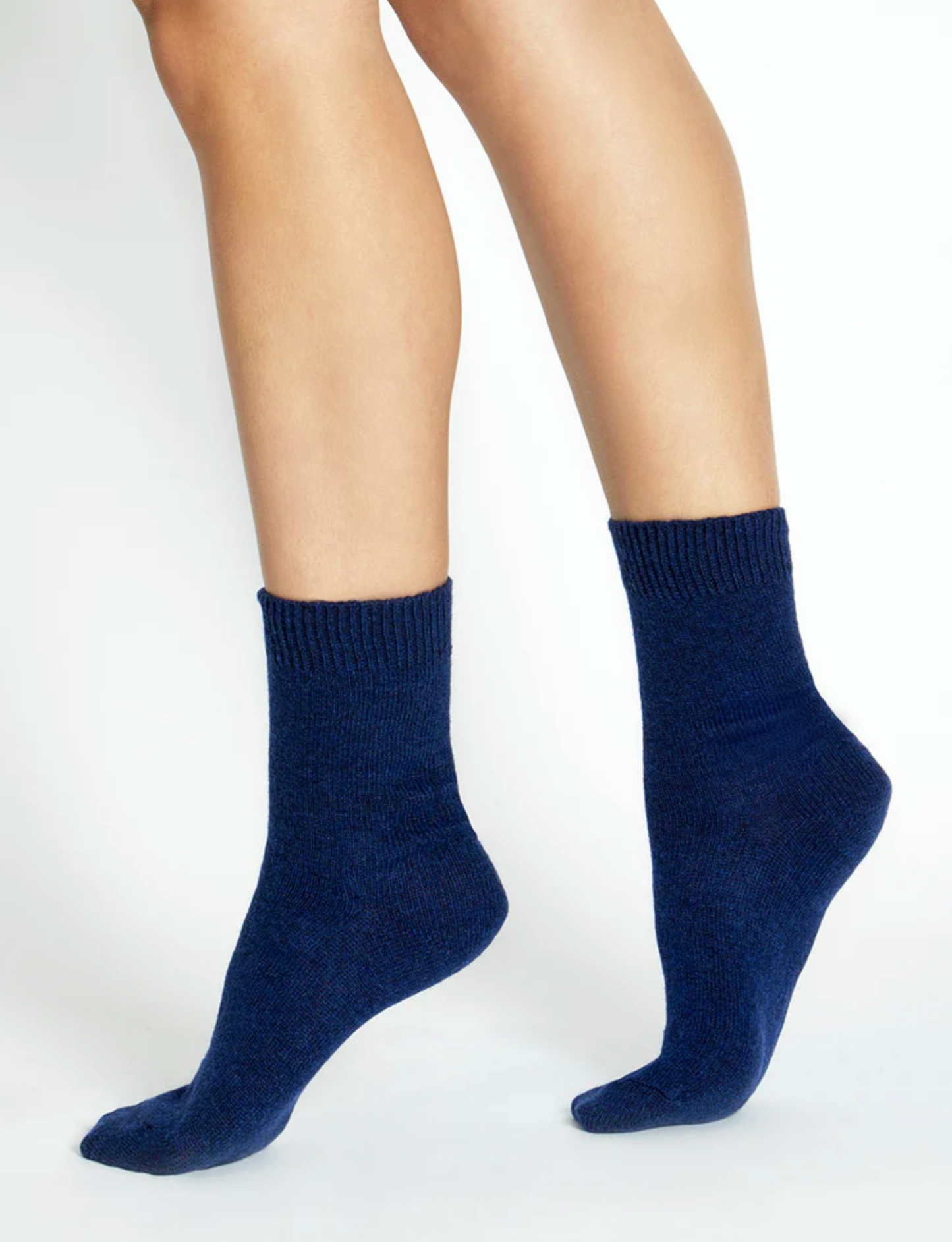 Levante Pina Wool Blend Crew Sock in Navy | Women's Socks | Gretel Lane