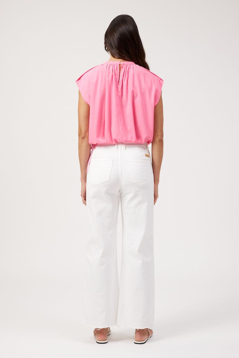 HAVEN Positano Sleeveless Bloused Top Pink | Women's Clothing | Gretel Lane
