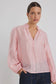 Premise Button Front High Neck Blouse (Blush Pink)
