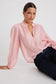 Premise Button Front High Neck Blouse (Blush Pink)