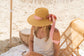 Priya Wide Brim Pink Ribbon