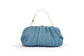 Queenie Gathered Woven Clutch (Blue)